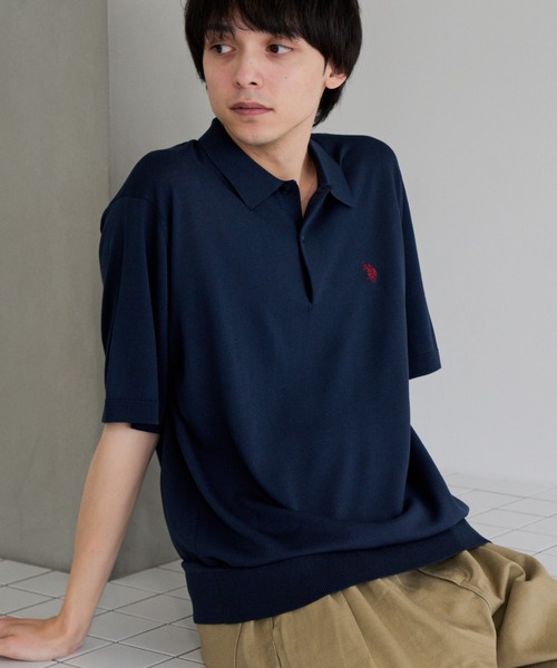 aLORS ポロシャツ アロー Polo shirt ネクター ポロカットソー soerte ポロシャツ Loose Knit Polo Shirt /ルーズニットポロシャツ