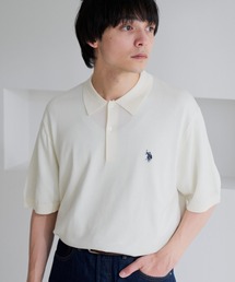 【U.S. POLO ASSN.】接触冷感 ワンポイント 半袖 ニット ポロシャツ