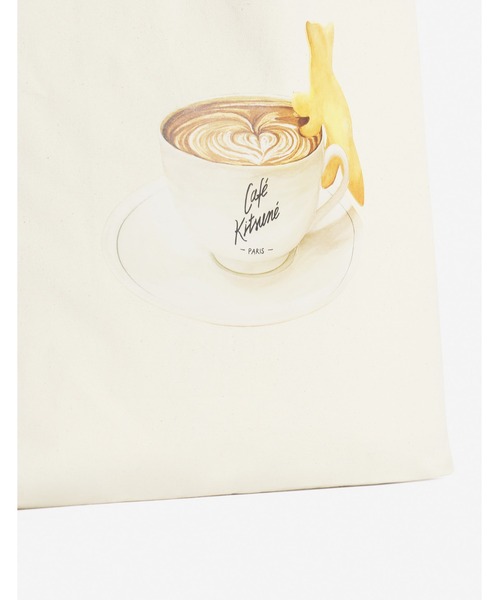 Maison Kitsune(メゾンキツネ)の「CAPPUCCINO TOTE(トートバッグ・メンズ・クリーム・U)」の5枚目の写真