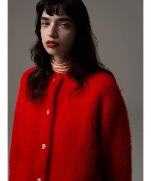 Te chichi（テチチ）の「【R by Te chichi】ダブルフェイスフェザーカーディガン《2025winter catalog item》（カーディガン/ボレロ・レディース・グレー/オフホワイト/パープル/レッド・F）」の5枚目の写真