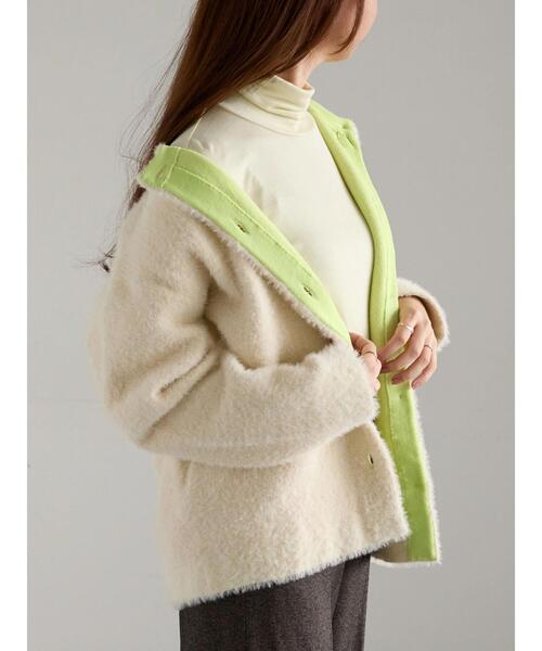 Te chichi（テチチ）の「【R by Te chichi】ダブルフェイスフェザーカーディガン《2025winter catalog item》（カーディガン/ボレロ・レディース・グレー/オフホワイト/パープル/レッド・F）」の8枚目の写真