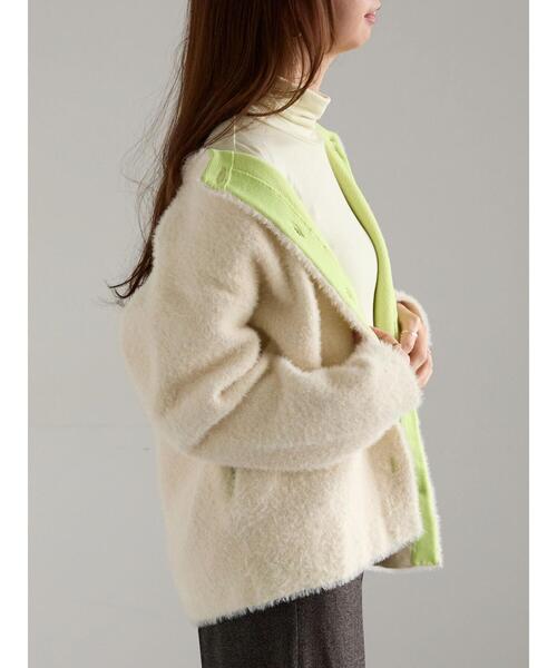 Te chichi（テチチ）の「【R by Te chichi】ダブルフェイスフェザーカーディガン《2025winter catalog item》（カーディガン/ボレロ・レディース・グレー/オフホワイト/パープル/レッド・F）」の9枚目の写真