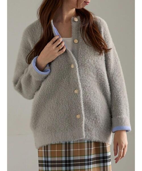 Te chichi（テチチ）の「【R by Te chichi】ダブルフェイスフェザーカーディガン《2025winter catalog item》（カーディガン/ボレロ・レディース・グレー/オフホワイト/パープル/レッド・F）」の17枚目の写真