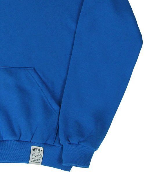 GRAVER（グレーバー）の「[UNISEX]スモールフラワーベアフェイス刺繍スマイルフードティー_コバルトブルー（パーカー・レディース・ブルー・SMALL/MEDIUM/LARGE/X-LARGE）」の5枚目の写真
