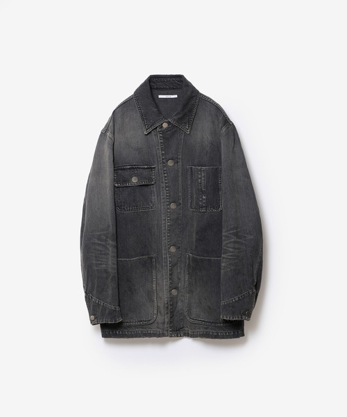 VEIN (ヴェイン)の「11OZデニム カバーオール JKT / 11OZ DENIM COVERALL JKT(デニムジャケット・メンズ・ブラック/ライトインディゴブルー・3/2/1)」の13枚目の写真