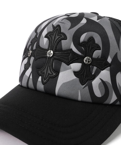 SUPPLIER(サプライヤー)の「SUPPLIER/サプライヤー/Tribal Camo Cross Leather Mesh Cap(キャップ・メンズ・ホワイト/ベージュ・F)」の7枚目の写真