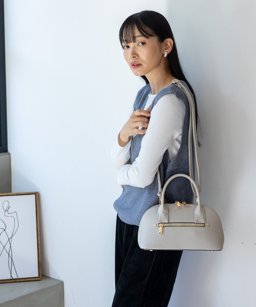 VitaFelice(ヴィータフェリーチェ)の「ラウンド2wayミニハンドバッグ(ハンドバッグ・レディース・ブラック/ブラウン系/ライトグレー・FREE)」の21枚目の写真