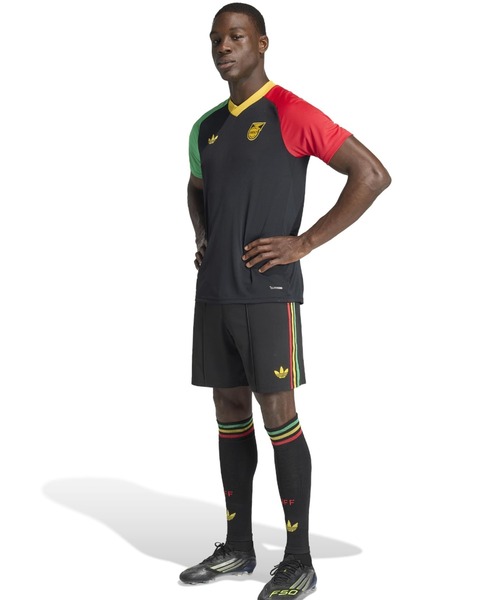 adidas(アディダス)の「adidas JAMAICA 26 X BOB MARLEY AWAY PRE MATCH JERSEY / アディダス ジャマイカ26 × ボブマーリー アウェイ プレマッチ ジャージ(ジャージ・メンズ・ブラック・L/M/S/XL/XXL)」の11枚目の写真