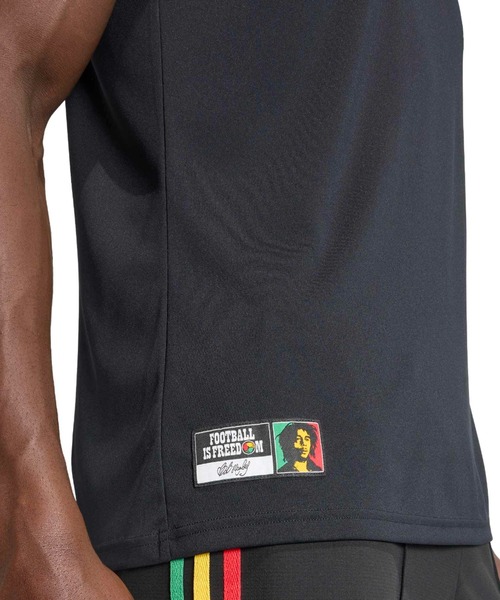 adidas(アディダス)の「adidas JAMAICA 26 X BOB MARLEY AWAY PRE MATCH JERSEY / アディダス ジャマイカ26 × ボブマーリー アウェイ プレマッチ ジャージ(ジャージ・メンズ・ブラック・L/M/S/XL/XXL)」の7枚目の写真
