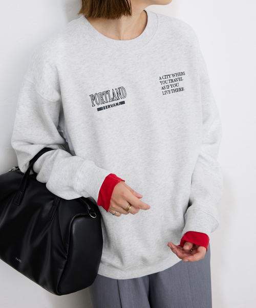 SCREEN STARS（スクリーンスターズ）の「SCREEN STARS/スクリーンスターズ SLOBE別注 ロゴスウェット（スウェット・レディース・チャコールグレー/ライトグレー/ベージュ/レッド/ピンク・FREE）」の12枚目の写真