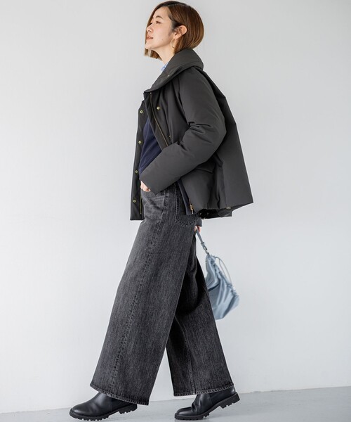 23区 L(ニジュウサンクオオキイサイズ)の「センタープレス デニム ワイド パンツ(デニムパンツ・レディース・ネイビー系/ターコイズブルー系/ダルブルー系/ライトグレー系・44/46/48/50)」の12枚目の写真