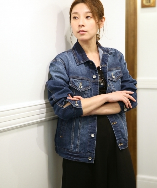 LEPSIM（レプシィム）の「デニムジャケット　708372（デニムジャケット・レディース・ネイビー/オフホワイト/ブルー/ブルー系その他/ダークネイビー・LARGE/MEDIUM）」の4枚目の写真