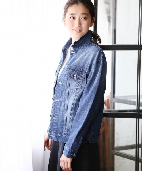 LEPSIM（レプシィム）の「デニムジャケット　708372（デニムジャケット・レディース・ネイビー/オフホワイト/ブルー/ブルー系その他/ダークネイビー・LARGE/MEDIUM）」の3枚目の写真