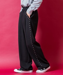 a.p.o.v. ボールスタッズサイドラインワイドスウェットパンツ
