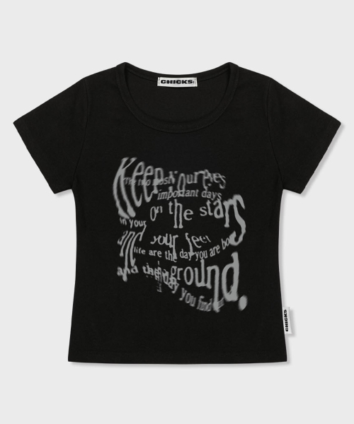 CHICKS(チックス)の「キープユアリターン スリムフィット 半袖Tシャツ ブラック(Tシャツ/カットソー・レディース・ブラック・FREE)」の1枚目の写真