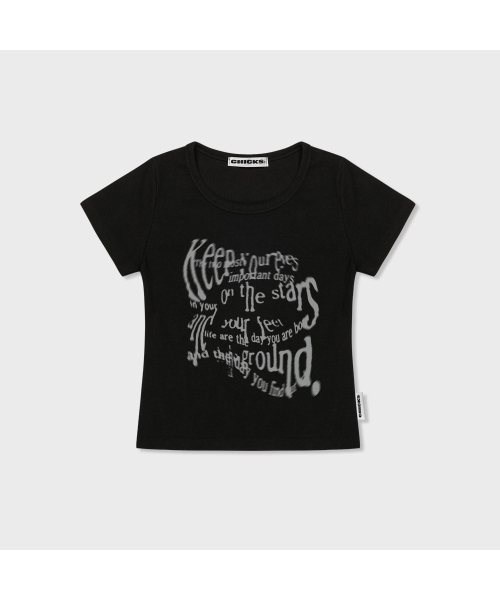 CHICKS(チックス)の「キープユアリターン スリムフィット 半袖Tシャツ ブラック(Tシャツ/カットソー・レディース・ブラック・FREE)」の2枚目の写真