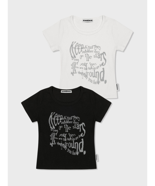 CHICKS(チックス)の「キープユアリターン スリムフィット 半袖Tシャツ ブラック(Tシャツ/カットソー・レディース・ブラック・FREE)」の3枚目の写真
