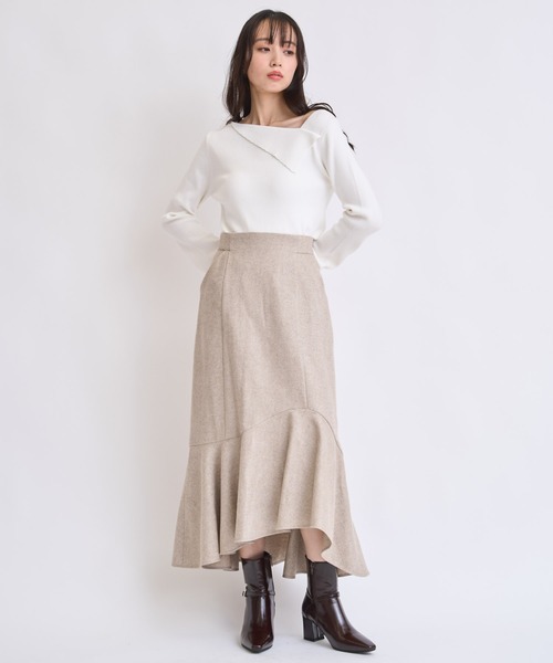 NOELA（ノエラ）の「ウールラメマーメイドスカート（スカート・レディース・ベージュ/ブラック・S/M）」の14枚目の写真