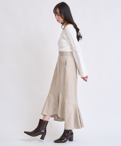 NOELA（ノエラ）の「ウールラメマーメイドスカート（スカート・レディース・ベージュ/ブラック・S/M）」の3枚目の写真