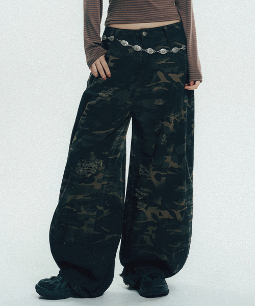 VENHIT(ベンヒット)の「カモデトロイトウォッシングパンツ(デニムパンツ・レディース・カーキ・SMALL/MEDIUM/LARGE)」の1枚目の写真