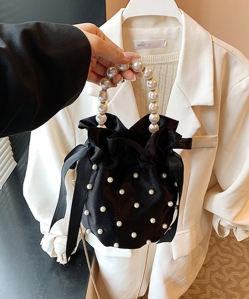 DRESS PLUS（ドレスプラス）の「パールハンドル付きパーティーバッグ（ハンドバッグ・レディース・グレー/ブラック/シャンパン・フリー）」の13枚目の写真