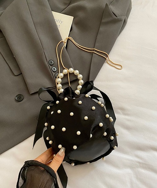 DRESS PLUS（ドレスプラス）の「パールハンドル付きパーティーバッグ（ハンドバッグ・レディース・グレー/ブラック/シャンパン・フリー）」の16枚目の写真