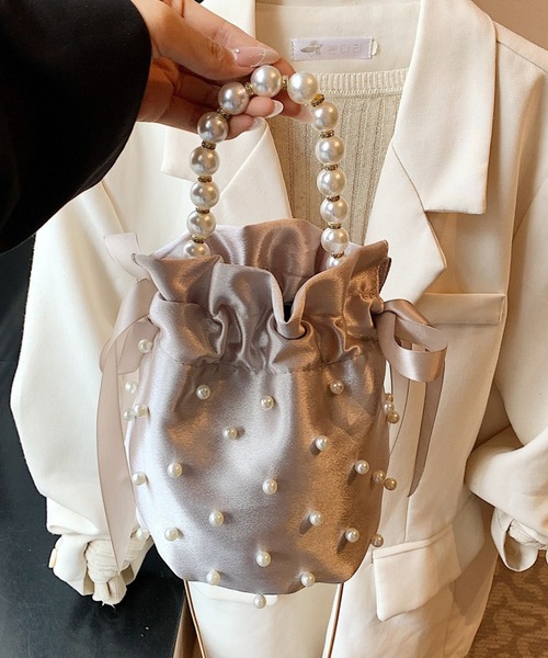 DRESS PLUS（ドレスプラス）の「パールハンドル付きパーティーバッグ（ハンドバッグ・レディース・グレー/ブラック/シャンパン・フリー）」の20枚目の写真