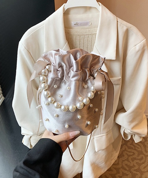 DRESS PLUS（ドレスプラス）の「パールハンドル付きパーティーバッグ（ハンドバッグ・レディース・グレー/ブラック/シャンパン・フリー）」の21枚目の写真