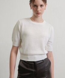 VLETI（ブレッティ）の「Cotton Balloon Half Knit (White)（ニット/セーター）」