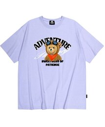 パイロットベアグラフィックTシャツ - パープル