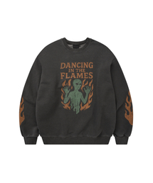 DYSFUNCT（ディスファンクト）の「IN THE FLAMES PIGMENT SWEATSHIRT (CHARCOAL)（スウェット）」