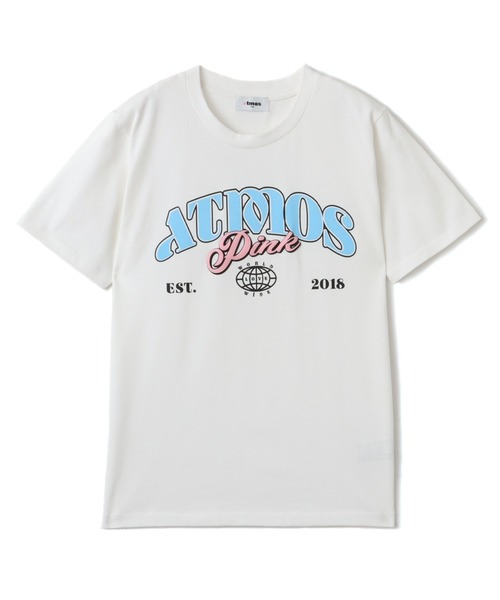 atmos pink(アトモスピンク)の「atmos pink College Logo T-shirt / アトモス ピンク カレッジ ロゴ T-シャツ(Tシャツ/カットソー・レディース・ホワイト/ブラック・S/M)」の2枚目の写真