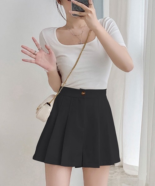 Mejoul（メジュール）の「【2026春夏新作】プリーツハイウエストショートパンツ（その他パンツ・レディース・ブラウン/ブラック/アイボリー・M/L）」の7枚目の写真