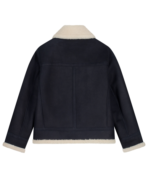 UNGIMMICK(アンジミック)の「SHEARLING TRUCKER JACKET (NAVY / LAMBSKIN)(ムートンコート・メンズ・その他・MEDIUM/LARGE)」の2枚目の写真