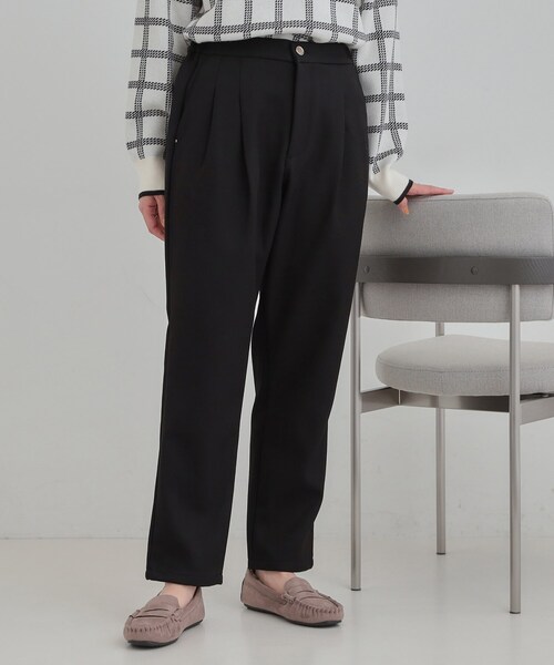 DRESKIP(ドレスキップ)の「【あったか】ウールフィール 裏起毛テーパードパンツ(その他パンツ・レディース・チャコールグレー/ブラック/キャメル・03/02/01/04)」の2枚目の写真