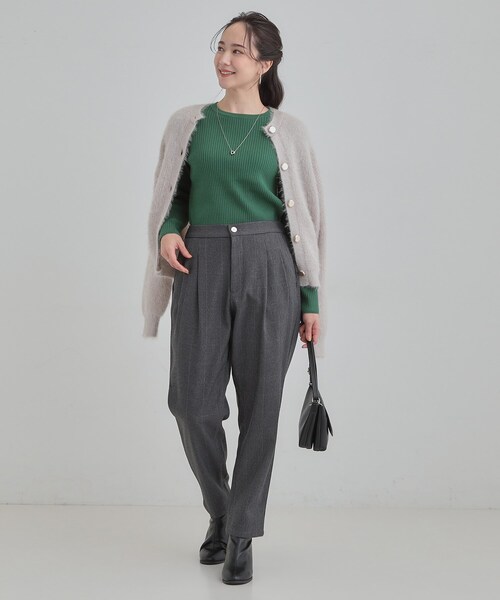 DRESKIP(ドレスキップ)の「【あったか】ウールフィール 裏起毛テーパードパンツ(その他パンツ・レディース・チャコールグレー/ブラック/キャメル・03/02/01/04)」の6枚目の写真