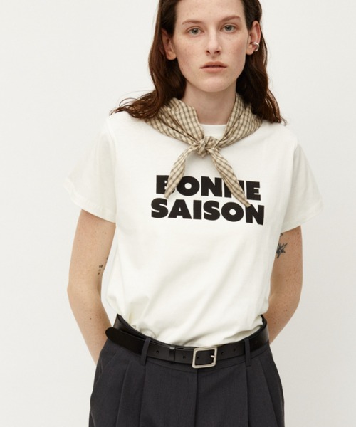 Auntie Rosa Holiday(アンティローザホリデー)の「BONNESAISONプリントTEE(Tシャツ/カットソー・レディース・オフホワイト/グレー・FREE)」の9枚目の写真