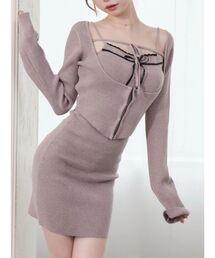 EATME | バイカラーキャミニットアンサンブルミニワンピース(ワンピース)