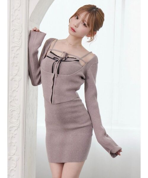 EATME（イートミー）の「バイカラーキャミニットアンサンブルミニワンピース（ワンピース・レディース・ベージュ/ブラック/オフホワイト/グレー・FREE）」の11枚目の写真