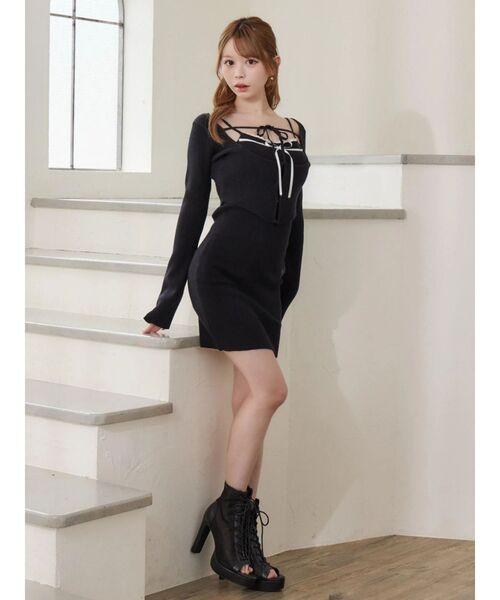 EATME（イートミー）の「バイカラーキャミニットアンサンブルミニワンピース（ワンピース・レディース・ベージュ/ブラック/オフホワイト/グレー・FREE）」の19枚目の写真