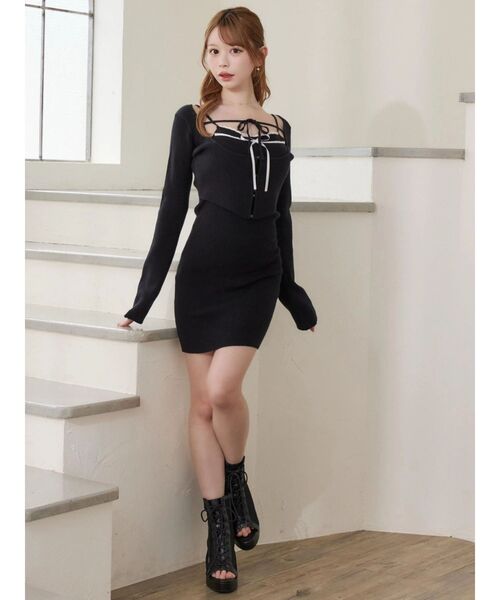 EATME（イートミー）の「バイカラーキャミニットアンサンブルミニワンピース（ワンピース・レディース・ベージュ/ブラック/オフホワイト/グレー・FREE）」の20枚目の写真