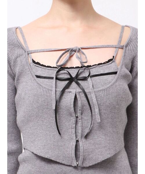 EATME（イートミー）の「バイカラーキャミニットアンサンブルミニワンピース（ワンピース・レディース・ベージュ/ブラック/オフホワイト/グレー・FREE）」の18枚目の写真