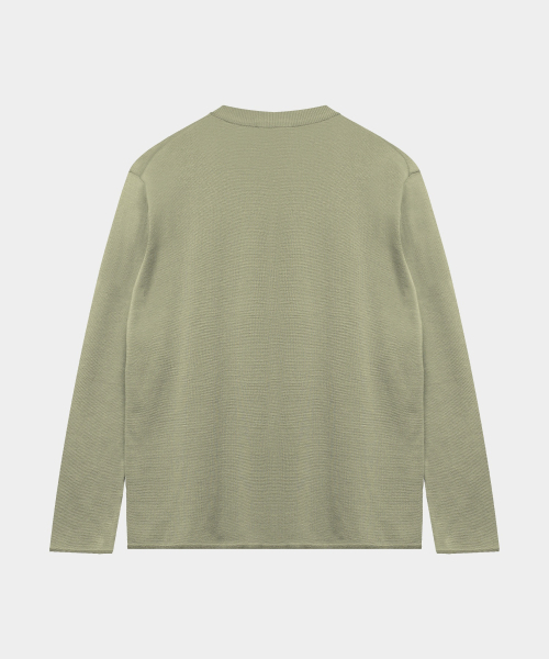 BIRBANTE（ビルバンテ）の「ミラノウォッシャブルラウンドニット - オリーブ（ニット/セーター・メンズ・オリーブ・SMALL/MEDIUM/LARGE/X-LARGE）」の3枚目の写真