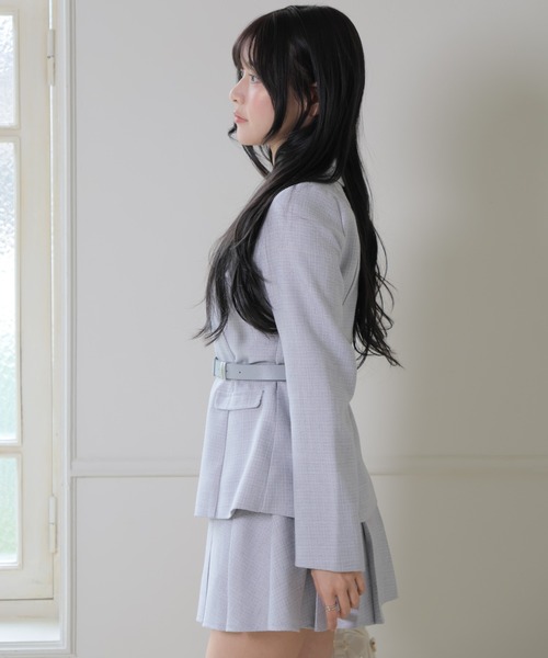 LIPSERVICE(リップサービス)の「ベルト付ツイードミドルジャケット(テーラードジャケット・レディース・アイボリー/ピンク/グレー・S/M)」の19枚目の写真