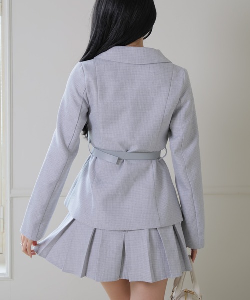 LIPSERVICE(リップサービス)の「ベルト付ツイードミドルジャケット(テーラードジャケット・レディース・アイボリー/ピンク/グレー・S/M)」の20枚目の写真