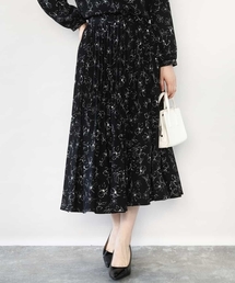 OFUON | ラインフラワープリーツスカート/洗える/WEB限定サイズあり(スカート)