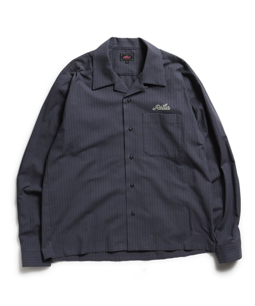 ROTAR（ローター）の「Work Stripe Open Collar Shirt（シャツ/ブラウス・メンズ・グレー/チャコール/ベージュ・MEDIUM/LARGE/X-LARGE）」の2枚目の写真