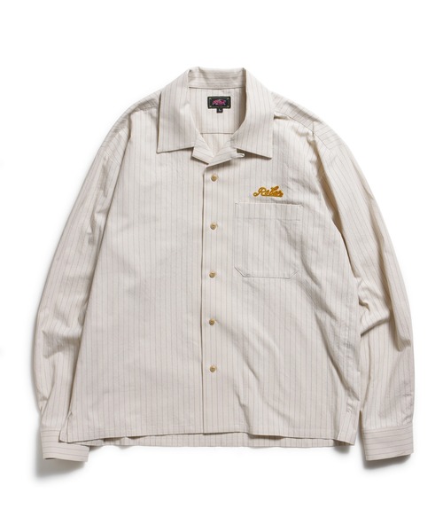 ROTAR（ローター）の「Work Stripe Open Collar Shirt（シャツ/ブラウス・メンズ・グレー/チャコール/ベージュ・MEDIUM/LARGE/X-LARGE）」の5枚目の写真