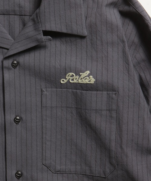 ROTAR（ローター）の「Work Stripe Open Collar Shirt（シャツ/ブラウス・メンズ・グレー/チャコール/ベージュ・MEDIUM/LARGE/X-LARGE）」の7枚目の写真