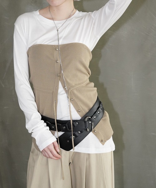 chuclla（チュクラ）の「シームラインロングスリーブトップス chw26s022（Tシャツ/カットソー・レディース・ホワイト/ブラック・FREE）」の10枚目の写真